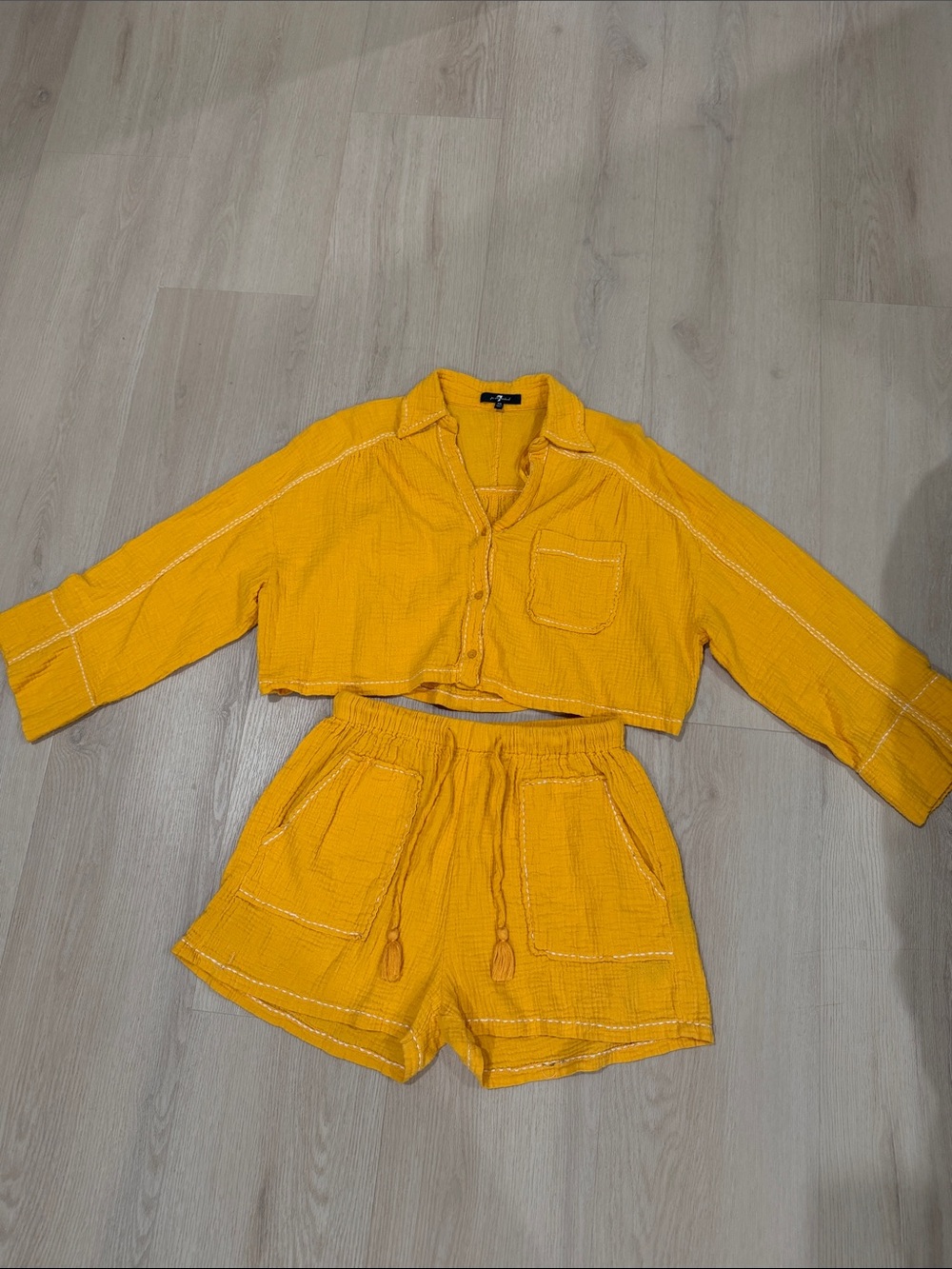 7 For All Mankind yellow cotton set